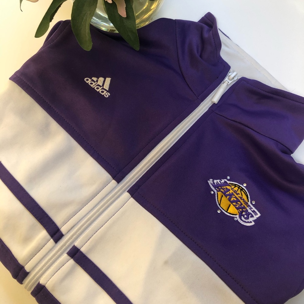 Purple Lakers Adidas Zip Up